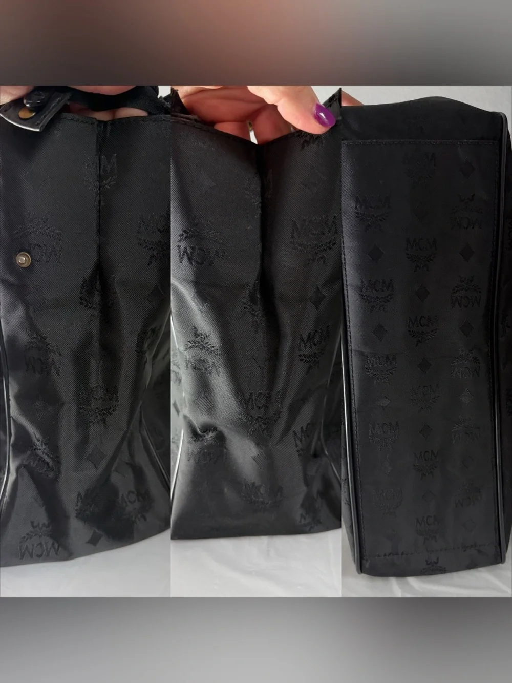 MCM large black tote bag